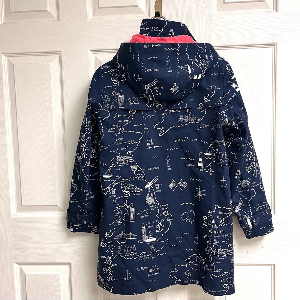 Boden Navy and Coral Map Print Jacket - Picture 11 of 11